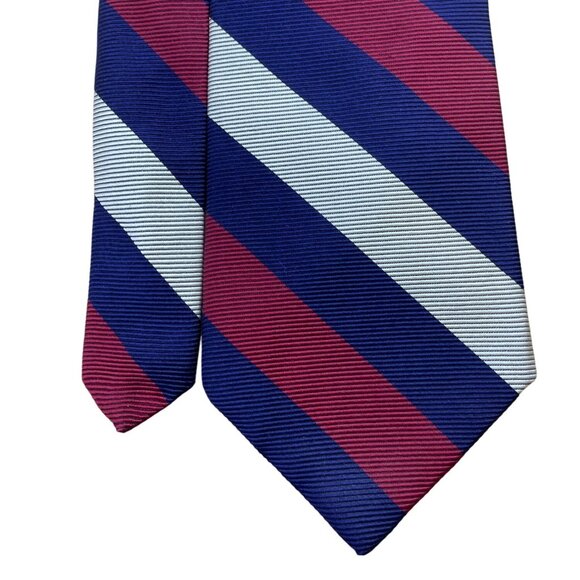 Vintage Brooks Brothers Blue/Red Striped Silk Tie Classic Neckwear Handmade USA - Picture 3 of 7